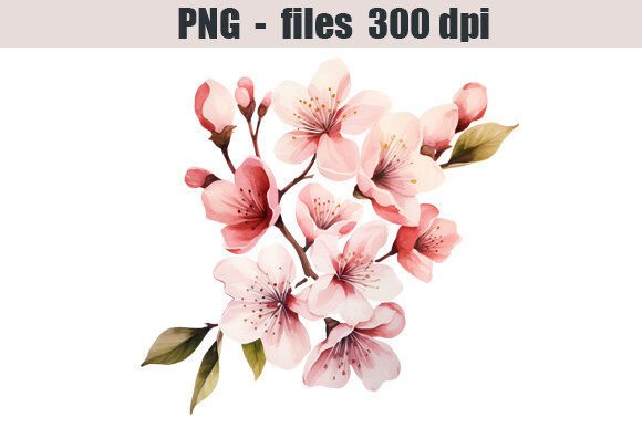 Blossom Watercolor Clipart for Etsy & Digital Product Sellers