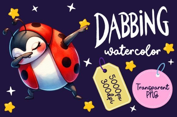 Cute Dabbing Ladybug Watercolor Illustrations for Playful Branding