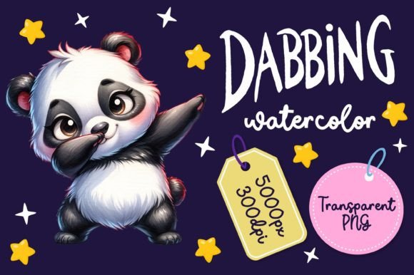 Cute Dabbing Panda Watercolor Illustrations Bring Playful Charm to Local Branding Projects