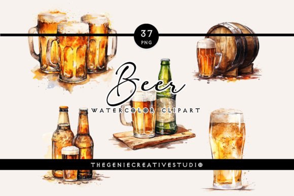 h1Watercolor PNG Beer Clipart for Creative Sellers and Digital Product Makers/h1