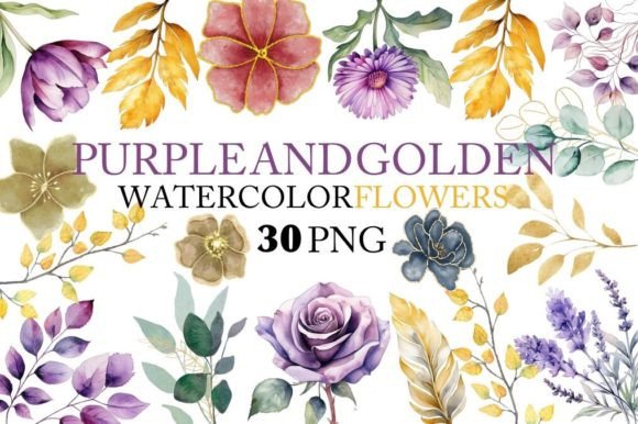 Purple and Golden Flowers Watercolor: A Designer’s Honest Take for Real Embroidery Projects