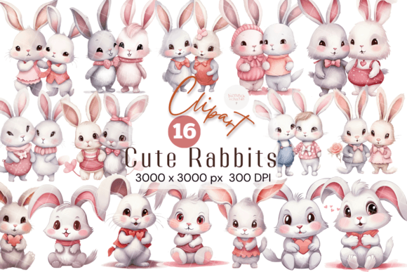 Watercolor Bunny Illustrations for Girl-Centric Blog Design