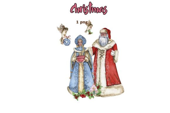 Watercolor Composition of Santa Claus Illustrations for Festive Branding