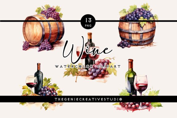 Watercolor PNG Wine Clipart